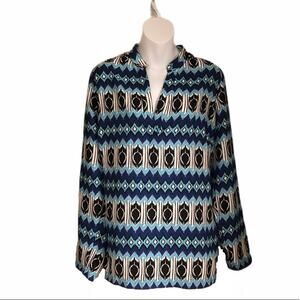 IZOD Silver Crest Ikat Print Blouse